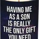 Mothers Day Gifts for Mom from Son - Birthday Gifts for Mom from Son - Moms Birthday Gift Ideas from Son - Mother Gift, Funny Mother Candle, 10 Oz Jar Lemongrass Scent Soy Wax Candle