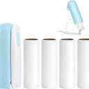 2 x Mini Travel Lint Roller with 150 Sticky Sheets, Foldable Portable Lint Roller for Clothes, Travel, Compact Small Pet Hair Remover for Purse Car Bag Essentials (Blue)