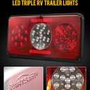 Partsam 2Pcs Rectangle LED Trailer Camper RV Triple Tail Lights Stop Turn Tail Backup Reverse Lights Taillights Vertical and Horizontal Mount - Red and White