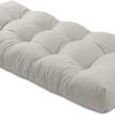 Bench Cushion 54 inches,Indoor/Outdoor Non-Slip Tufted Cushions, Premium Waterproof Linen, Soft Piano Sofa Cushions, High-Density Memory Foam(Light Grey-54x16x4in)
