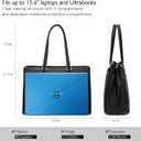 LOVEVOOK Laptop Tote Bag for Women 15.6 Inch Waterproof Leather Computer Bags Business Office Work Briefcase Black