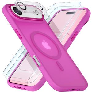 Magnetic for iPhone 17 Air Case [Compatible with Magsafe] [Military Grade Drop Protection] [Anti-Fingerprint] Translucent Matte Shockproof Women Phone Case Cover, Berry Purple
