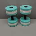 Aquatic Exercise Dumbell Set of 2 - Water Aerobic Exercise Foam Dumbbells Pool Resistance Fitness Equipment for Weight Loss (Cyan)