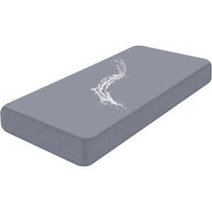 Smiry Waterproof Couch Cushion Covers, Stretch Washable Sofa Cushion Cover, Soft Sofa Slipcover Elastic Non-Slip Furniture Protector for Pets, Kid (Large, Grey)