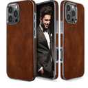 LOHASIC for iPhone 16 Pro Case, Luxury Business Leather Slim Classic Protective Phone Back Cover Cases for iPhone 16 Pro 6.3 inch 2024 New Released, Brown