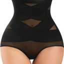 Nebility Womens' Tummy Control High Waist Trainer Body Shaper (US, Alpha, Medium, Regular, Regular, Black)