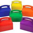 Adorox Cardboard Bright Colors Treat Boxes Favors Children Birthday Party Event Goody Bags (Assorted (12 Treat Boxes))