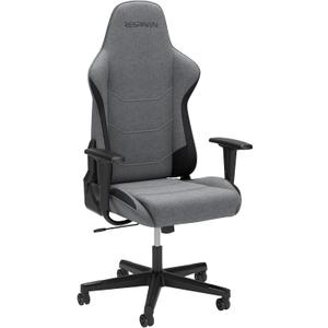 RESPAWN 110 Fabric Gaming Chair Ergonomic Racing Style High Back PC Computer Desk Office Chair - 360 Swivel, Integrated Headrest, 135 Degree Recline Adjustable Tilt Tension Angle Lock - 2023 Grey