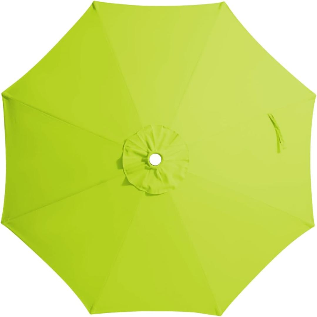 JEAREY 9 ft Patio Umbrella Replacement Canopy for 8 Ribs, Table Market Yard Umbrella Replacement Top Cover-Apple Green (Canopy Only) Apple Green 
