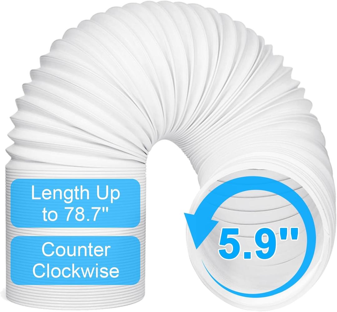 5.9 Inch Portable Air Conditioner Hose - Portable AC Hose with 79" Length Anti-Clockwise Thread, Universal AC Exhaust Hose Air Conditioner Parts Accessories