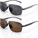 LianSan 2 Packs Premium Metal Bifocal Sunglasses for Men Women Retro Top Clear Sun Readers with UV Protection(3.00)