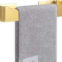 NearMoon Self Adhesive Hand Towel Holder/Towel Ring, Stainless Steel Hand Towel Bar Rustproof Stick on Wall-Towel Rack for Bathroom/Kitchen, Square Sticky and Wall Mounted (9 Inch, Brushed Gold)