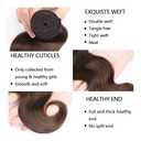 #4 Bundles Chocolate Brown Body Wave Bundles Human Hair 18 20 22 Inch Unprocessed Dark Brown Body Wave Bundle Hair Extensions 50 Gram Per Bundle