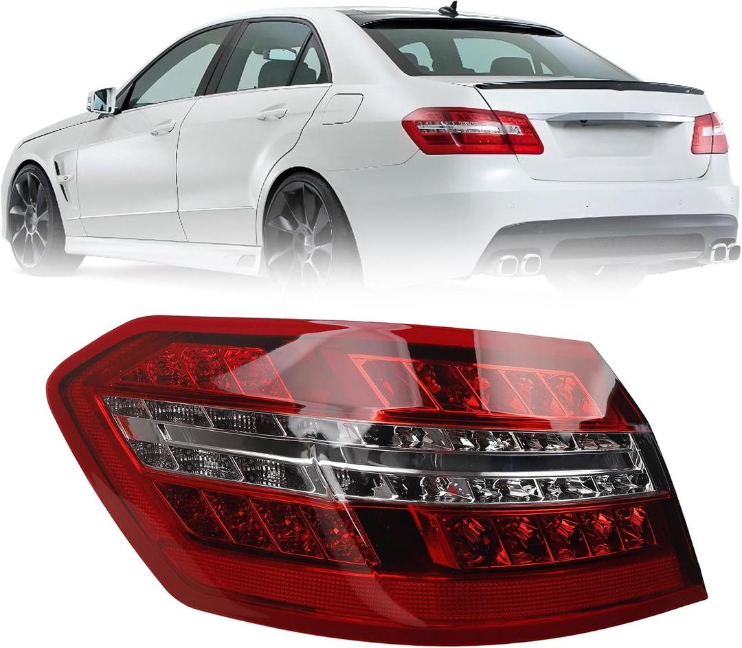 USA Type LED Left Driver Side Outer Tail Light Assembly Compatible With 2010-2013 Mercedes Benz W212 E350 E550 E63 AMG Rear Tail lamp Bake Lamp 2129060758 MB2804106 Not Fit Halogen