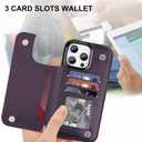 Bizzib for iPhone 16 Pro Wallt Case with Card Holder,Premium PU Leather Kickstand Card Slots Drop Protective Shockproof Rugged Cover Flip Case for Apple iPhone 16 6.3 inch, Dark Purple
