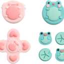 GeekShare Silicone Cross D-Pad Button Caps Set Joystick Cover - ABXY Key Buttons Sticker Compatible with Switch/OLED Joystick - Frog & Axolotl
