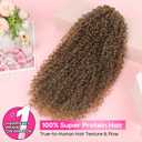 REECHO Ponytail Extension - 26" Long Curly 2-in-1 Claw Clip & Drawstring Ponytail Hair Extensions 100% Super Protein Pony Tail Hairpieces for Women - Golden Walnut