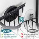 TAILI Sponge Holder with Strong Suction Cup, Dish Sponge Caddy Inside Sink Removable, Rustproof Aluminum for Sponges, Brushes, Stoppers and Scrapers - Black