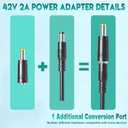 42V 2A Electric Scooter Charger for GOTRAX GXL V2, Nano S3 ION, G2, G3, G4, G5, G6, Apex, Eclipse, Glider, Rival, XR Elite, XR Ultra, Tour XP, Alpha XL 36V Li-ion Battery DC42V Power Supply Cable Cord