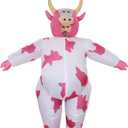 Cow Costume Adult Inflatable Cow Costume Blow up Costumes Inflatable Halloween Costumes for Adult (Pink)