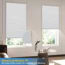 No Drill Cellular Shades, Trim-to-Fit Blackout Cordless Honeycomb Blinds, 30"W x 64"H