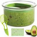 Guacamole Keeper(1 Pcs), Guacamole Bowls, Avocado Keeper Fresh Guacamole Plastic Kitchen Storage Container with Air Tight Lid, 3-in-1 Avocado Slicer and Cleaning sponge