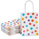 SUNCOLOR 25 6" Polka Dot Gift Bags and 30 Polka Dot Party Favor Bags Bundle