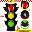 JellyArch 24 Inch Inflatable PVC Traffic Light Balloons Racing Car Birthday Party Decorations Traffic Signal Stoplight Balloons for Vehicle Birthday Party Supplies