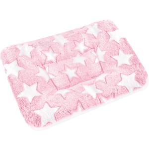 Small Animal Bed Mat, Soft & Warm, Suitable for Guinea Pig, Hamster, Rabbit, Rat and Bearded Dragon (X-Large(13.3''x9.4''), Star Pink)