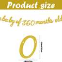 4 x UgyDuky Gold Glitter Happy Birthday Banner, 360 Months Party Decorations, Wall Door Banners for Women Men (30 Years old)