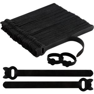 3 x 100PCS Reusable Cable Ties, 8 Inches Adjustable Cord Straps, Wire Organizer, Cord Wrap Hook Loop Cable Management, Multi Purpose Cable Management Ties for Home, Office & Data Centers Black
