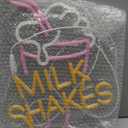 Milk Shakes Neon Signs Ice Cream Neon Light Milk Tea LED Sign Frozen Yogurt Neon Signs for Wall Food Drink Restaurant Lights Neon Wall Decor Light Up Sign for Dessert Shop Bar Decor (Pink Yellow White)