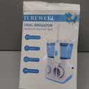 TUREWELL Water Flossing Oral Irrigator, 600ML Dental Cleaner 10 Adjustable Pressure, Electric Oral Flosser for Teeth/Braces, 8 Replacement Jet Tips for Family (White)