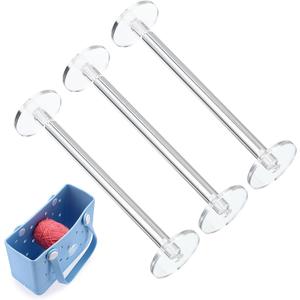 JUXYES 3 Pack Acrylic Yarn Spinner Rotating Yarn Holder Compatible with Small and Medium Bogg-Bag, Portable Knitting Accessories for Beach Tote Bag, Yarn Holder Spinner for Knitting Crocheting (6 inches)