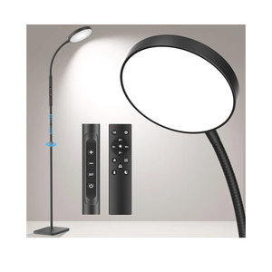 Floor Lamp, Adjustable Height Floor Lamps for Living Room Bedroom, 120 LED Super Bright Standing Lamp Remote & Touch Control Dimmable Gooseneck Tall Stand Reading Lamp for Office Craft, Black