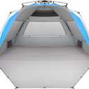 Oileus XX-Large Beach Tent Sun Shelter for 5-6 Person Portable Sun Shade Instant Pop Up Tent for Beach with Carrying Bag, Stakes, 6 Sand Pockets, Anti UV for Fishing Hiking Camping Blue