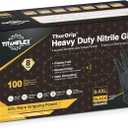 TitanFlex Heavy Duty Black Nitrile Gloves, Raised Diamond Texture, Latex Free, Powder Free Disposable Gloves (8Mil/6Mil) (XL (Pack of 100))