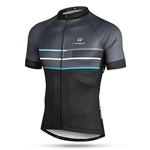 LAMEDA Cycling Jersey Mens Short Sleeves Mountain Bike with Pockets Dark Grey.L