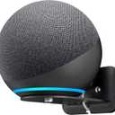 HomeMount Metal Wall Mount for Google Nest Mini & Echo 4th Gen - Speaker Wall Mount Holder with Cable Management to Hide Messy Wires Space-Saving Accessories(Black)