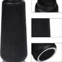 Black Ceramic Vase, 8 Inch Conical Flower Vase for Pampas Grass, Modern Minimalist Ribbed Decorative Vase for Living Room Table, Shelf Decor