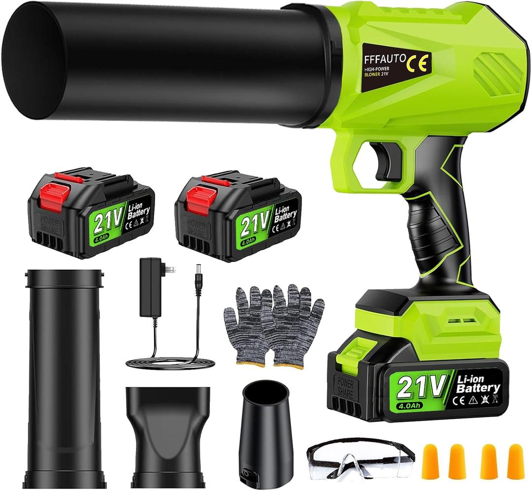 Mini Handheld Leaf Blower Cordless with 2×4.0Ah Battery and Charger,500,000 RPM,Extended Nozzle, Lightweight Small Turbo Jet Blower for Patio,Lawn,Yard,Snow Leaves and Dust Car Dryer 001