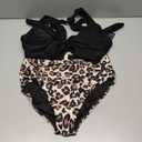 Blooming Jelly Womens Tummy Control Bathing Suits Modest High Waisted Bikini Sets Cute Halter 2 Piece Swim Suit 2026 (Large, Leopard)