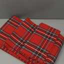 PurpleEssences Tartan Plaid Tablecloth - Water Resistant Wipeable Washable Checkered 60 x 120 Inch Table Cloth for Outdoor Picnic Dining - Christmas Holiday Winter - Red and Green