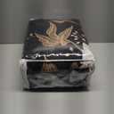 Yogeneg 7 Piece Bed in a Bag King Size Comforter Set Botanical Floral Bedding Set,White Flower Leaves Printed on Black Reversible Design,Soft Microfiber Comforter with Sheet Set,All Season(Black,King)