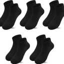 SERISIMPLE Viscose Bamboo Mesh Kids Low Cut Socks Unisex Child Ankle Athletic Socks Soft Breathable Boy Girl 5 Pairs (Medium, Black)