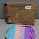 TopEsct Kids Case for iPad 10.2 inch - Shockproof Silicone Cover with Tempered Glass Screen Protector and Strap - Compatible with iPad 9th/8th/7th Gen (2021)" (Purple and Turquoise)