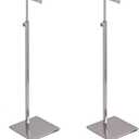2 Pack Metal Handbag Rack Hanging Clutch Bag Holder Display Stand Adjustable Height Retail Countertop Free Standing Display Stands with Single Hook for Bags,Purses,Wig (Mirror Silver)