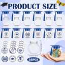Yinkin 36 Pcs Graduation Cap Candy Jars with Sticker of 2026 Graduation Party Decorations Grad Cap Jars Container with Tassels for DIY Grad Table Party Favors (Blue)