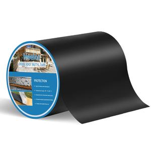 Deck Joist Tape 6''×50', 1 Pack Weather-Resistant Joist Tape for Decking, Waterproof Seal Antiseptic Butyl Decking Tape, Self-Adhesive Flashing Joists Tape for Wood Decks Beams Roof