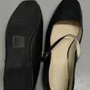 Lookyno Womens Ballet Mary Jane Flats Shoes Adjustable Strap Square Closed Toe Chic Footwear with Latex Insole, Black, US 8